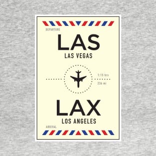 LAS to LAX Airport / Las Vegas to Los Angeles T-Shirt